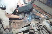 Initial Welds of Shortened VW Floor Pan Frame